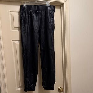 First Love Women’s Black Pleather Style Joggers